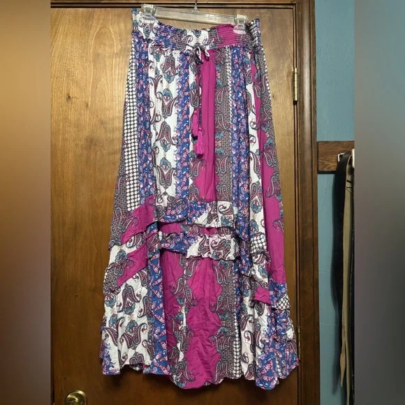 Reba Mesmerized by Morocco Patchwork Maxi Skirt Size Large - Picture 4 of 7